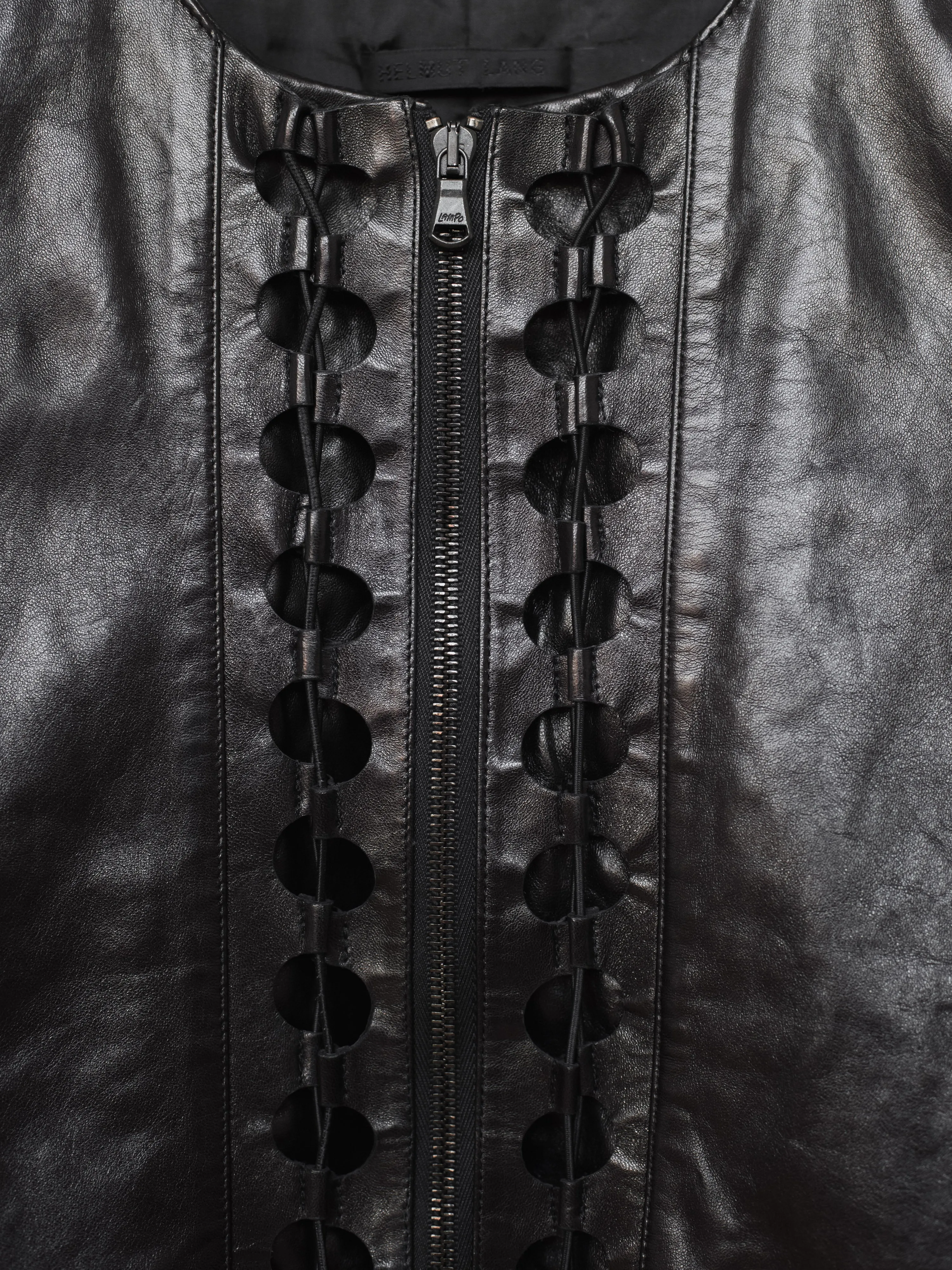 Helmut Lang Lace Up Leather Corset Jacket Spring Summer 2001 Collection