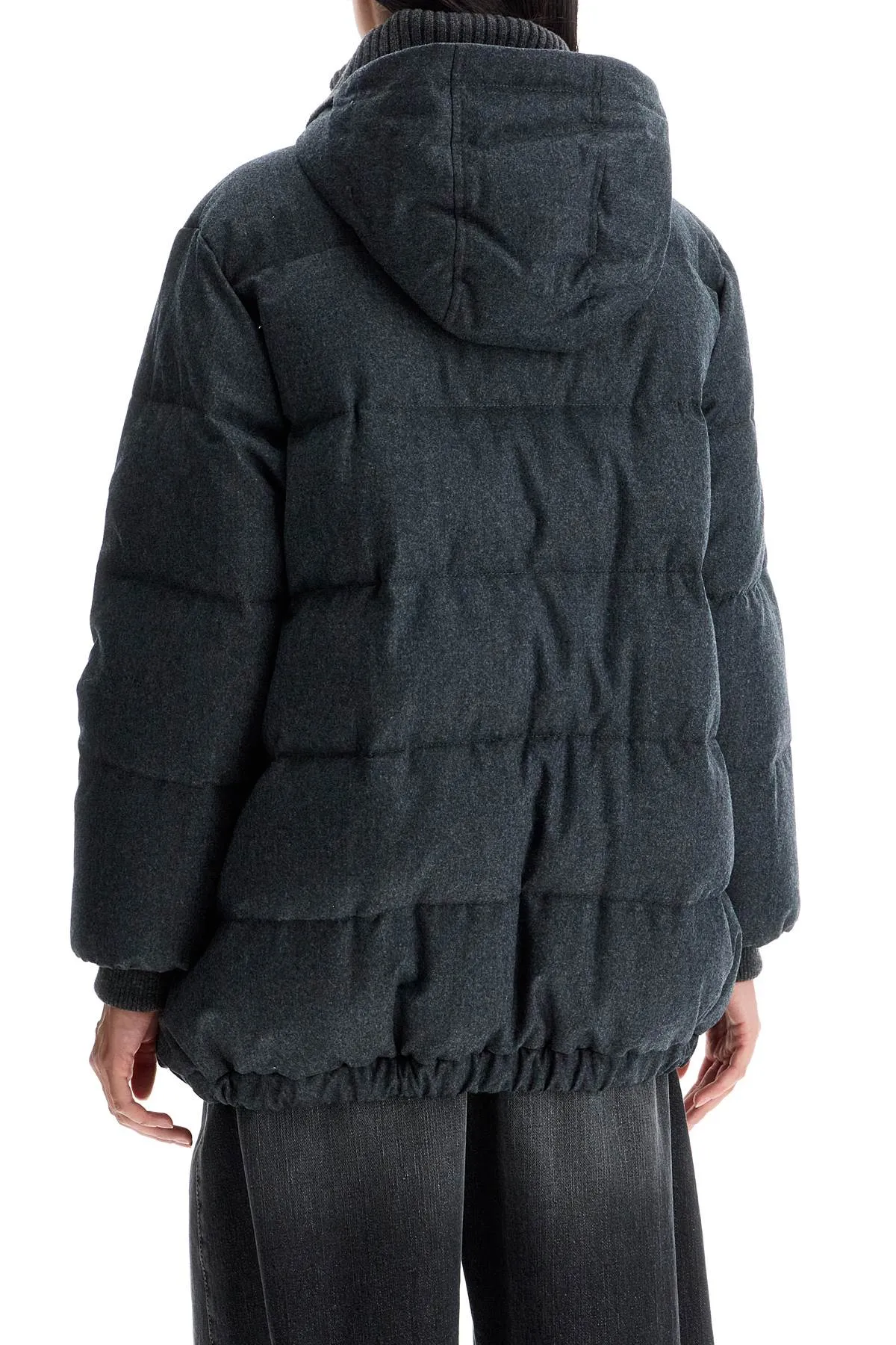 Hooded Wool Puffer Coat