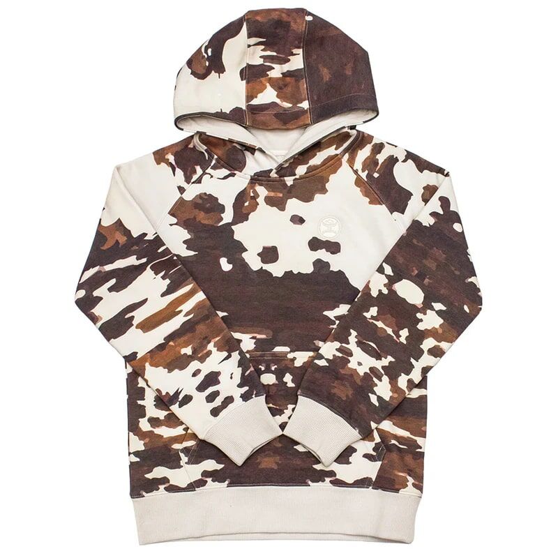 Hooey Brown Youth Cow Print Hoody