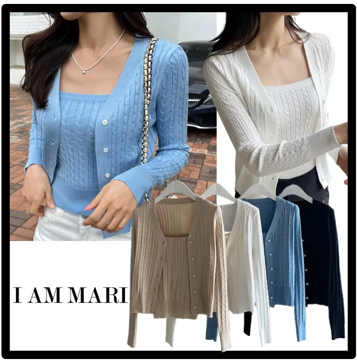 I AM MARI Casual Street Logo Cardigans