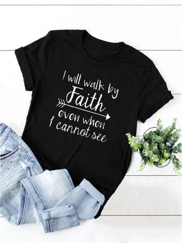 Faith T-Shirt - Women's Summer Crewneck Top