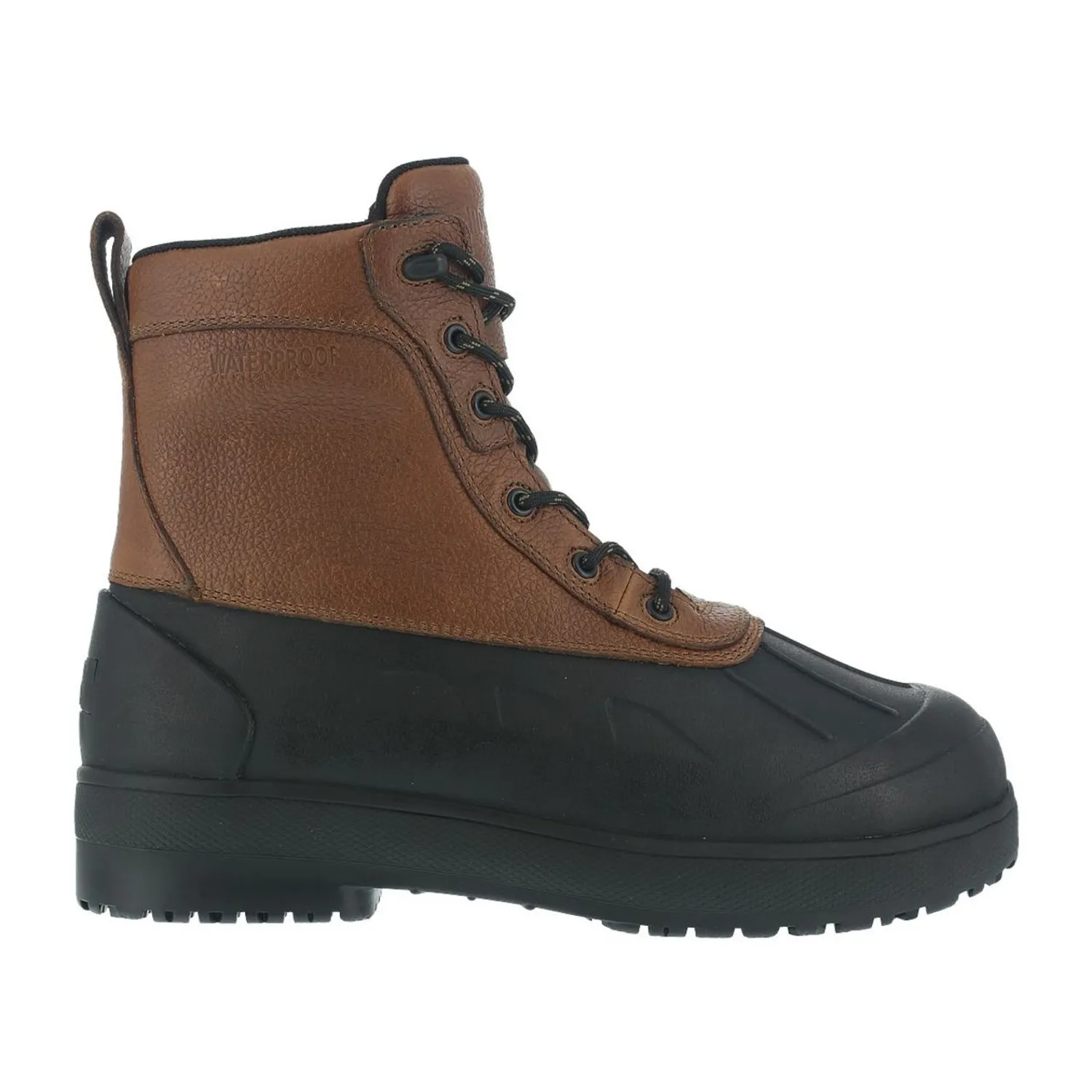 Iron Age Men's Compound 8" Rubber Vamp EH Composite Toe Boots, Black and Brown - IA9650