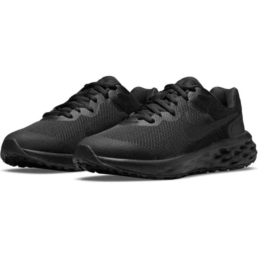 Junior Revolution 6 Triple Black Running Shoe by Nike