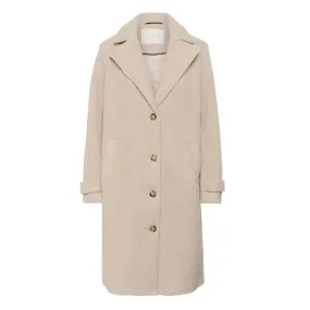 KAFFE Anne Single-Breasted Teddy Coat - Grey