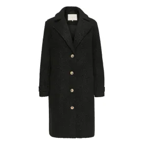 KAFFE ONLINE EXCLUSIVE Anne Single-Breasted Teddy Coat - Black