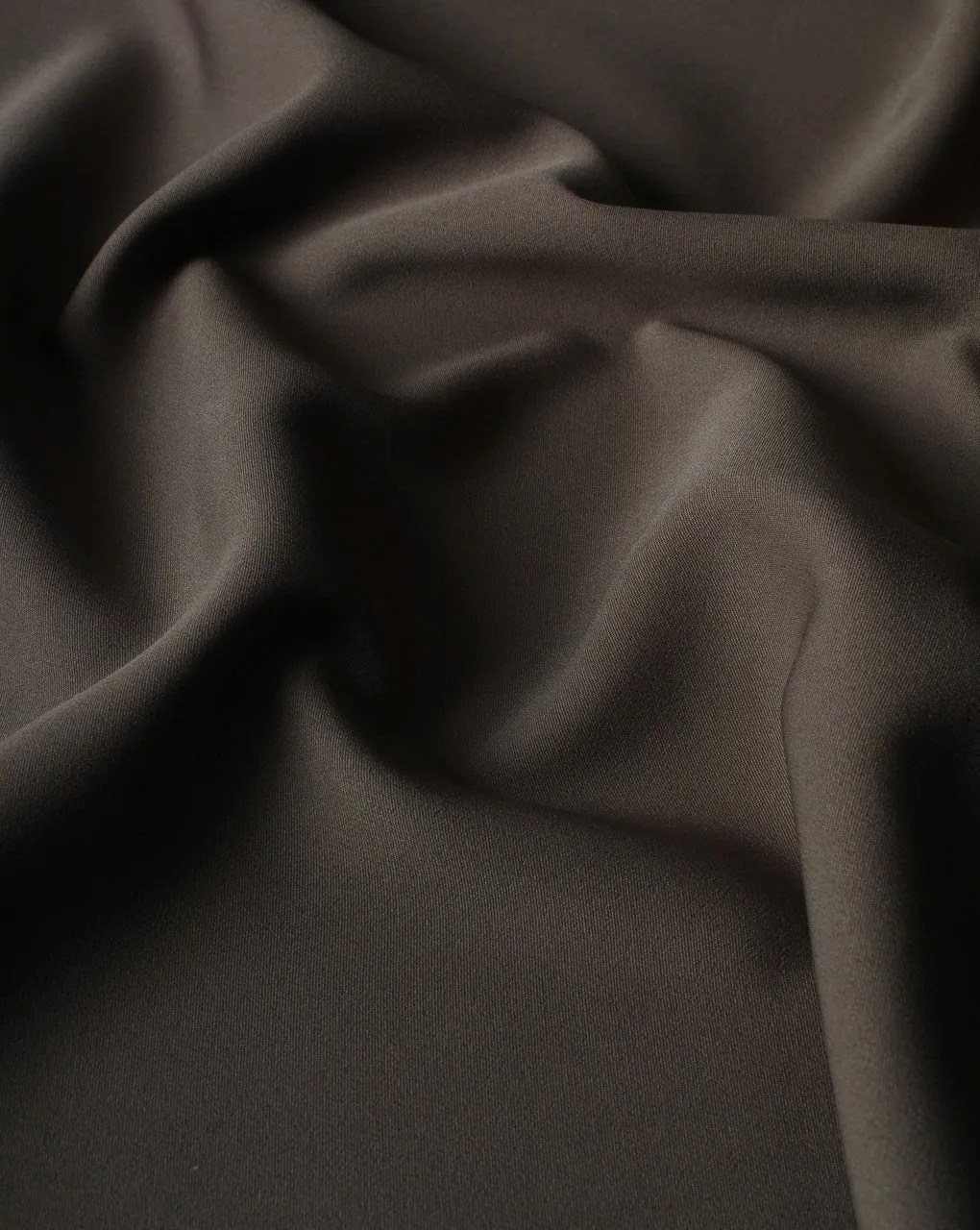 Khaki Polyester Crepe Fabric