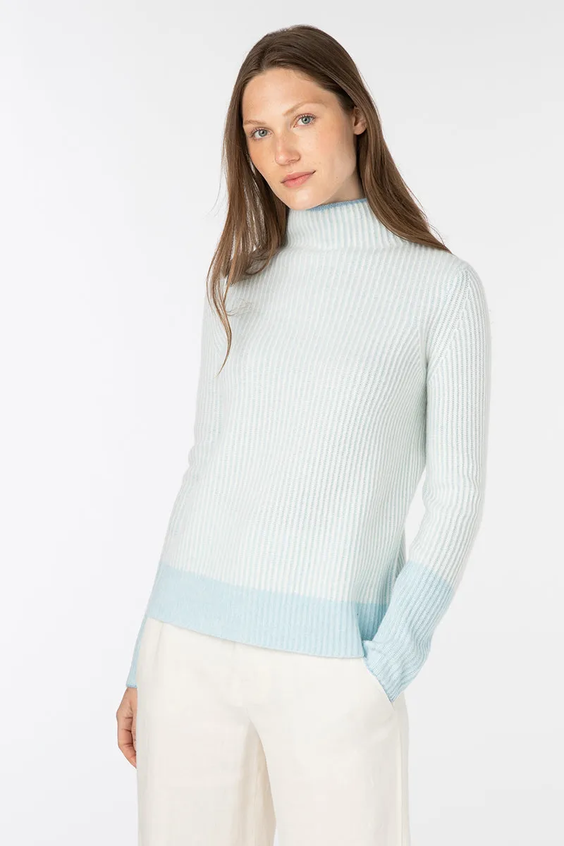 Kinross 100% Cashmere Plaited Funnel Neck Sweater Women's