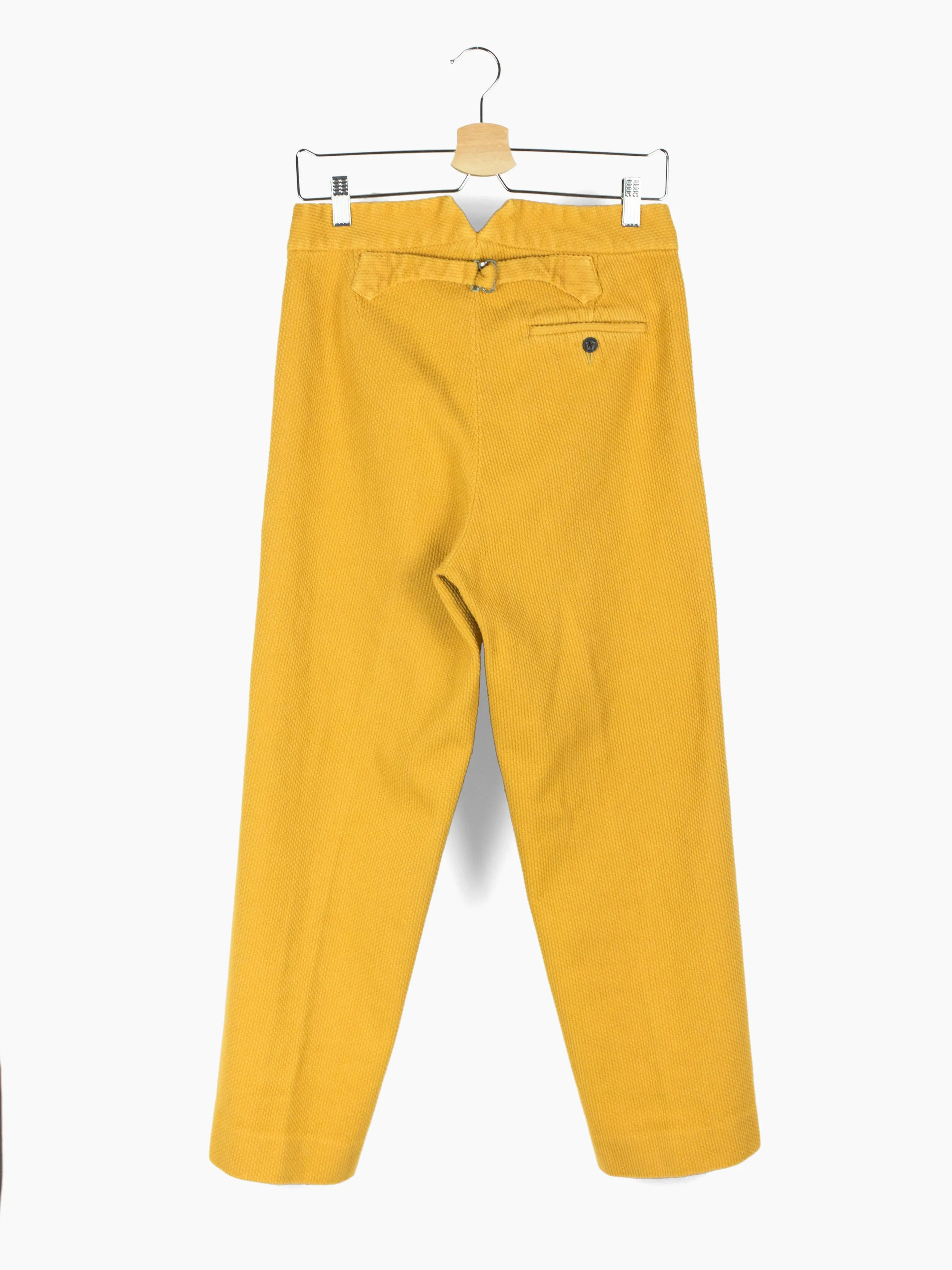 Kozaburo SS20 Mustard Sashiko Pleated Trousers