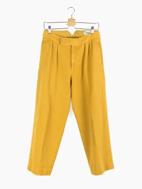 Kozaburo SS20 Mustard Sashiko Pleated Trousers