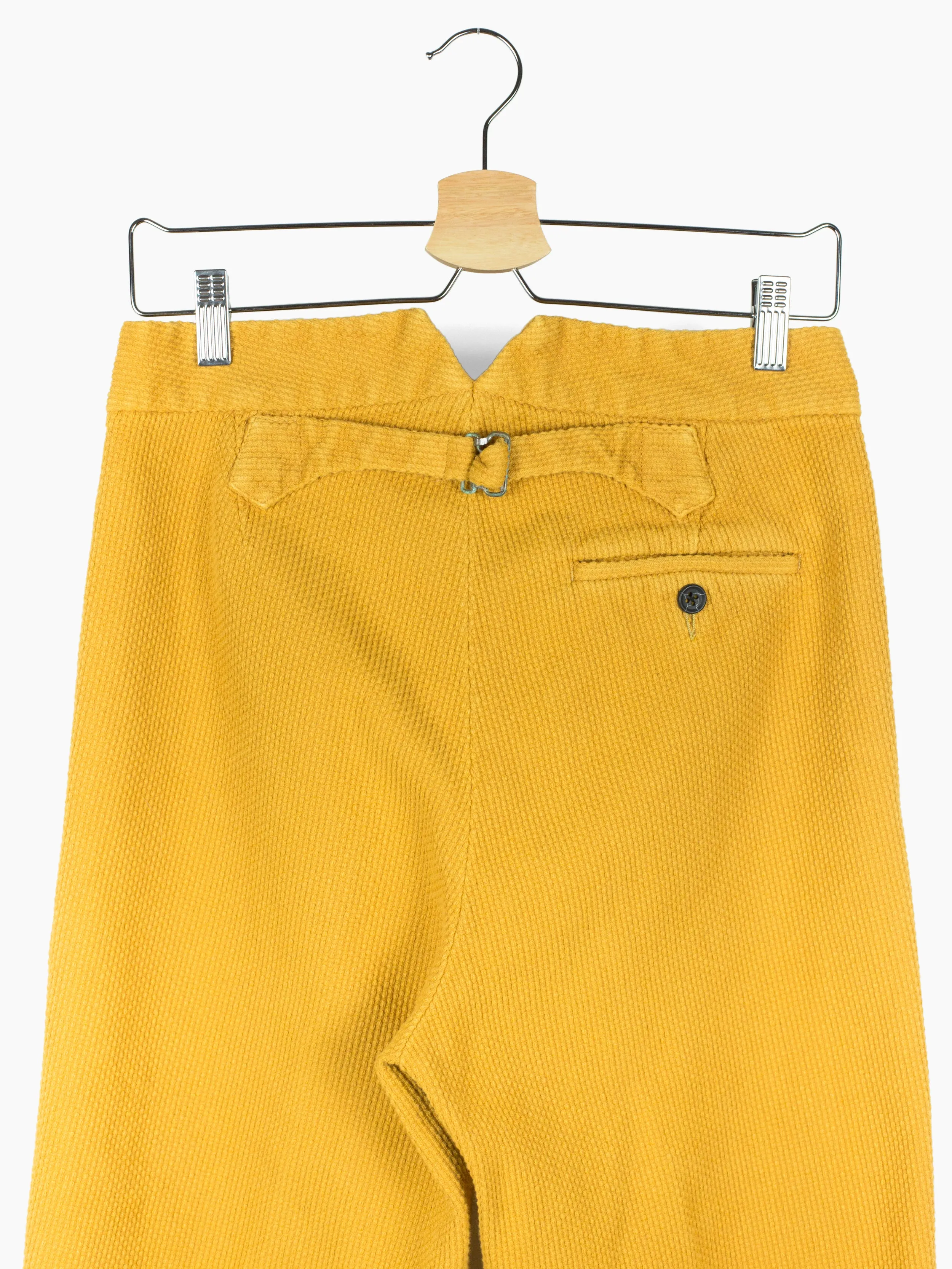 Kozaburo SS20 Mustard Sashiko Pleated Trousers