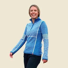 Krimson Klover Merino Quarter-Zip Sweater for Women: Pow 100% Merino