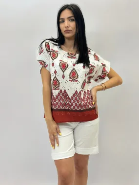 Lace Sangallo Top with Embroidery