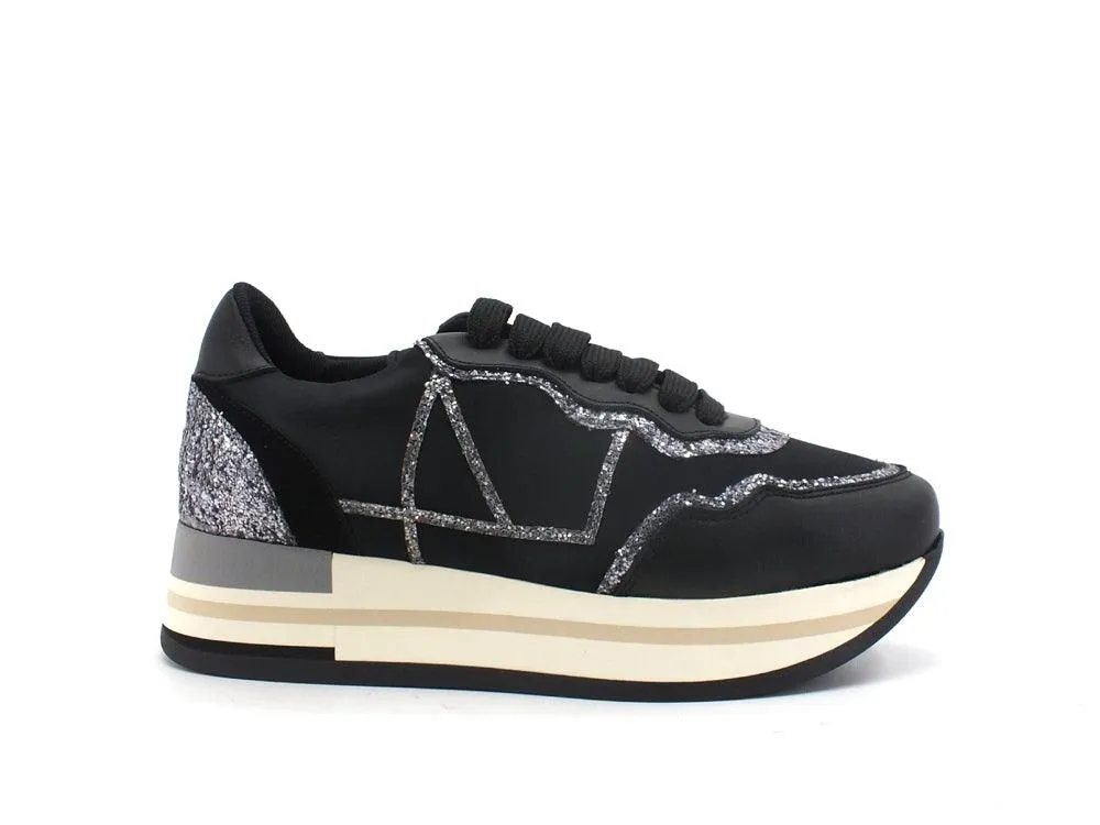 LAKE Big L4 Sneaker Black Glitter E08-L4-G