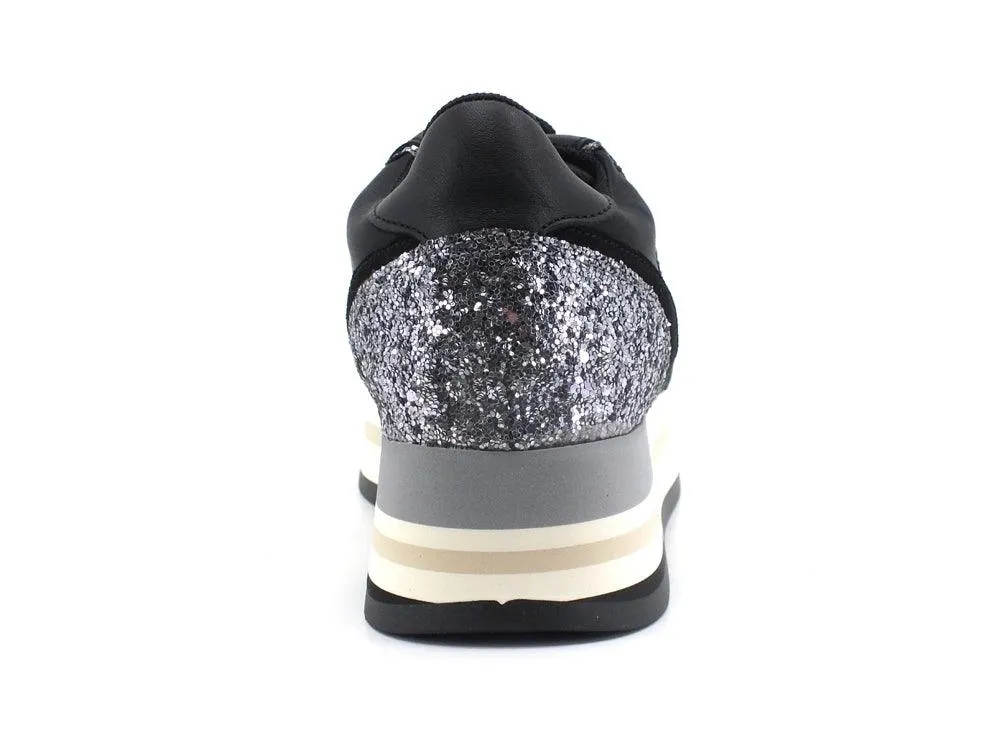 LAKE Big L4 Sneaker Black Glitter E08-L4-G