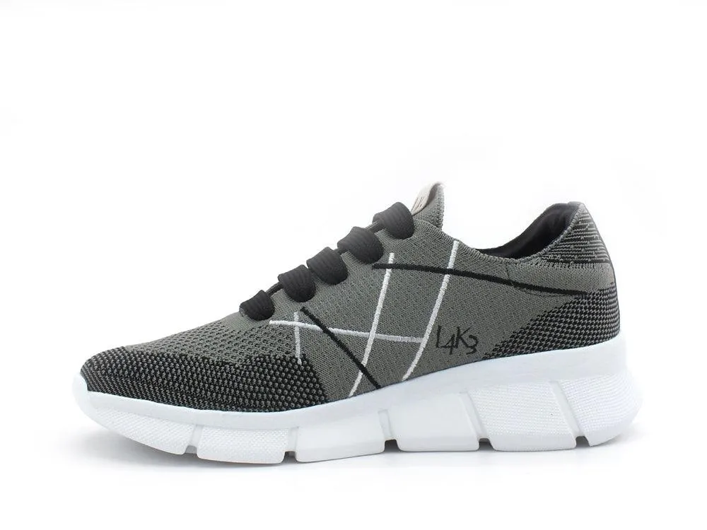 LAKE Men's Grey Running Sneaker Mr. Big Hi Tech D74-HIT.