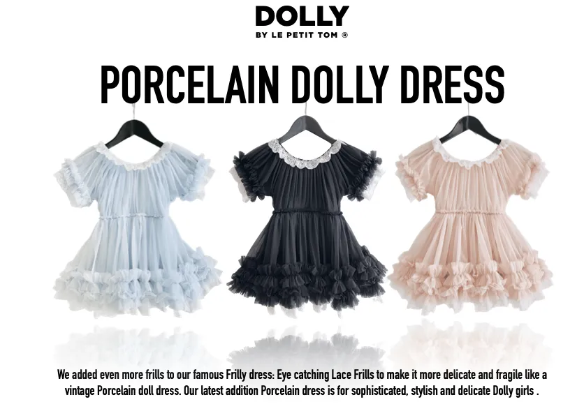 Le Petit Tom PORCELAIN DOLLY DRESS black