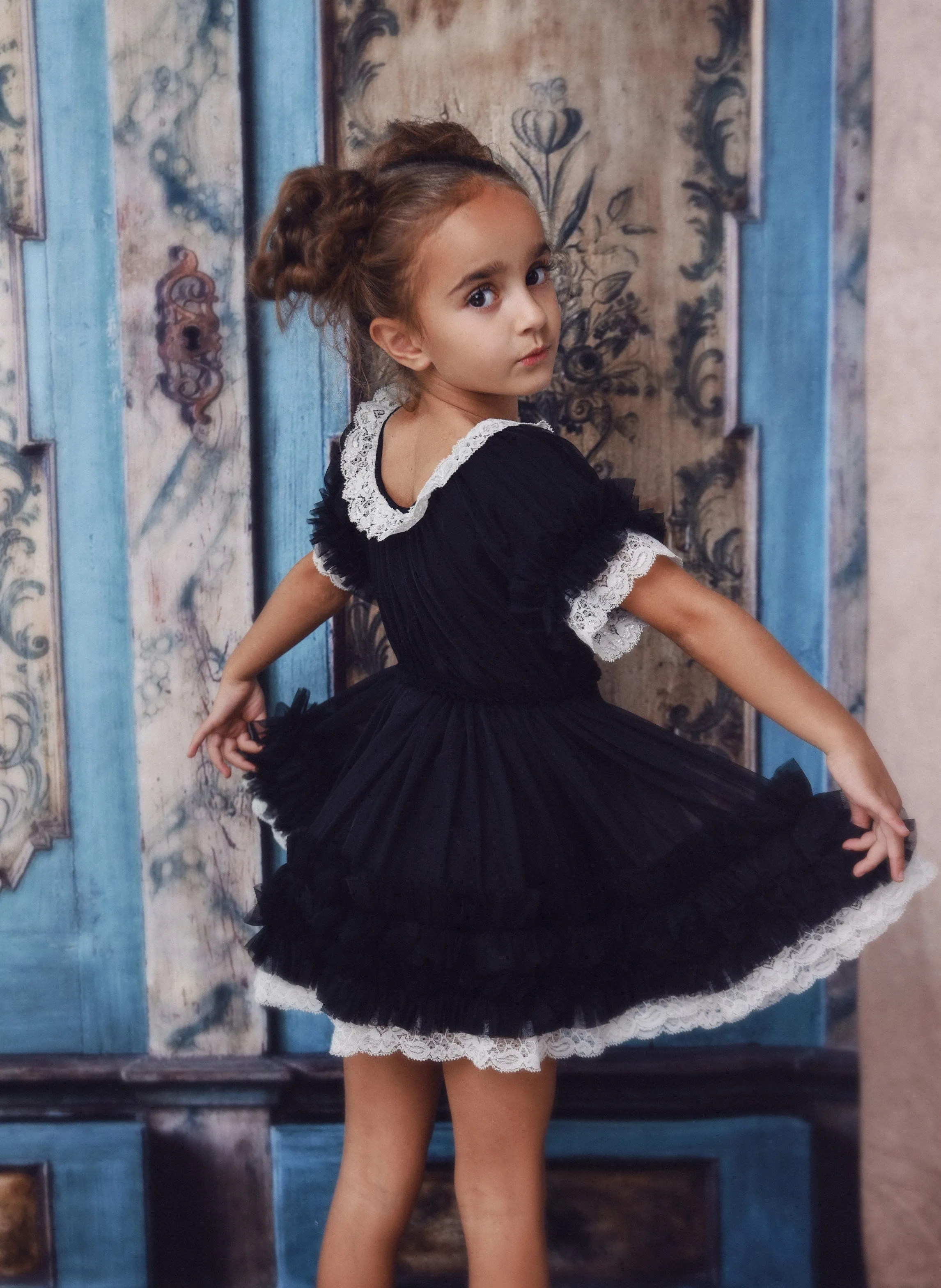 Le Petit Tom PORCELAIN DOLLY DRESS black