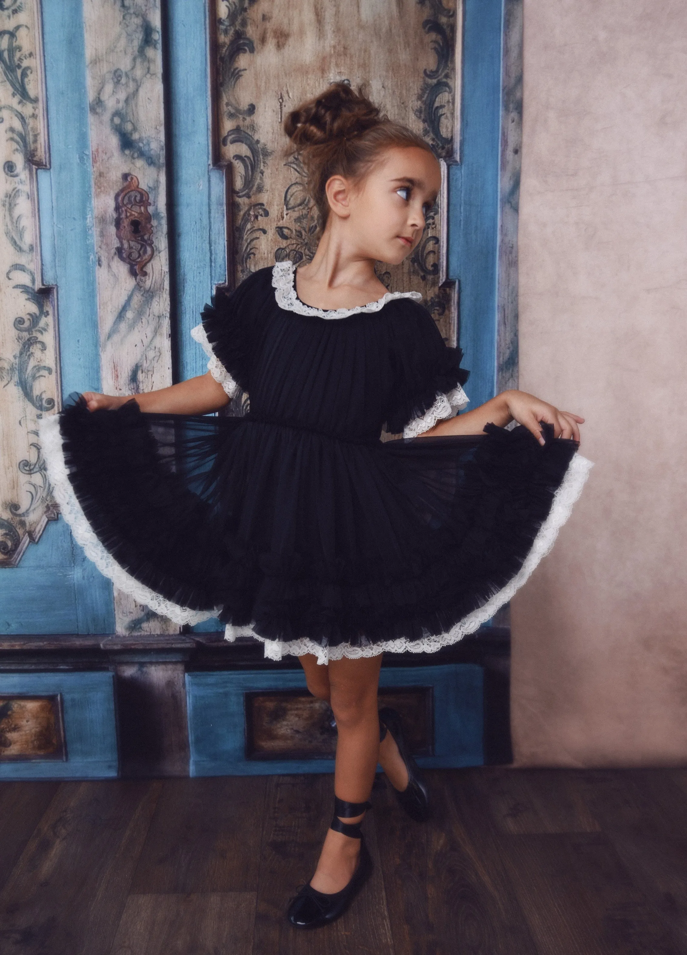 Le Petit Tom PORCELAIN DOLLY DRESS black