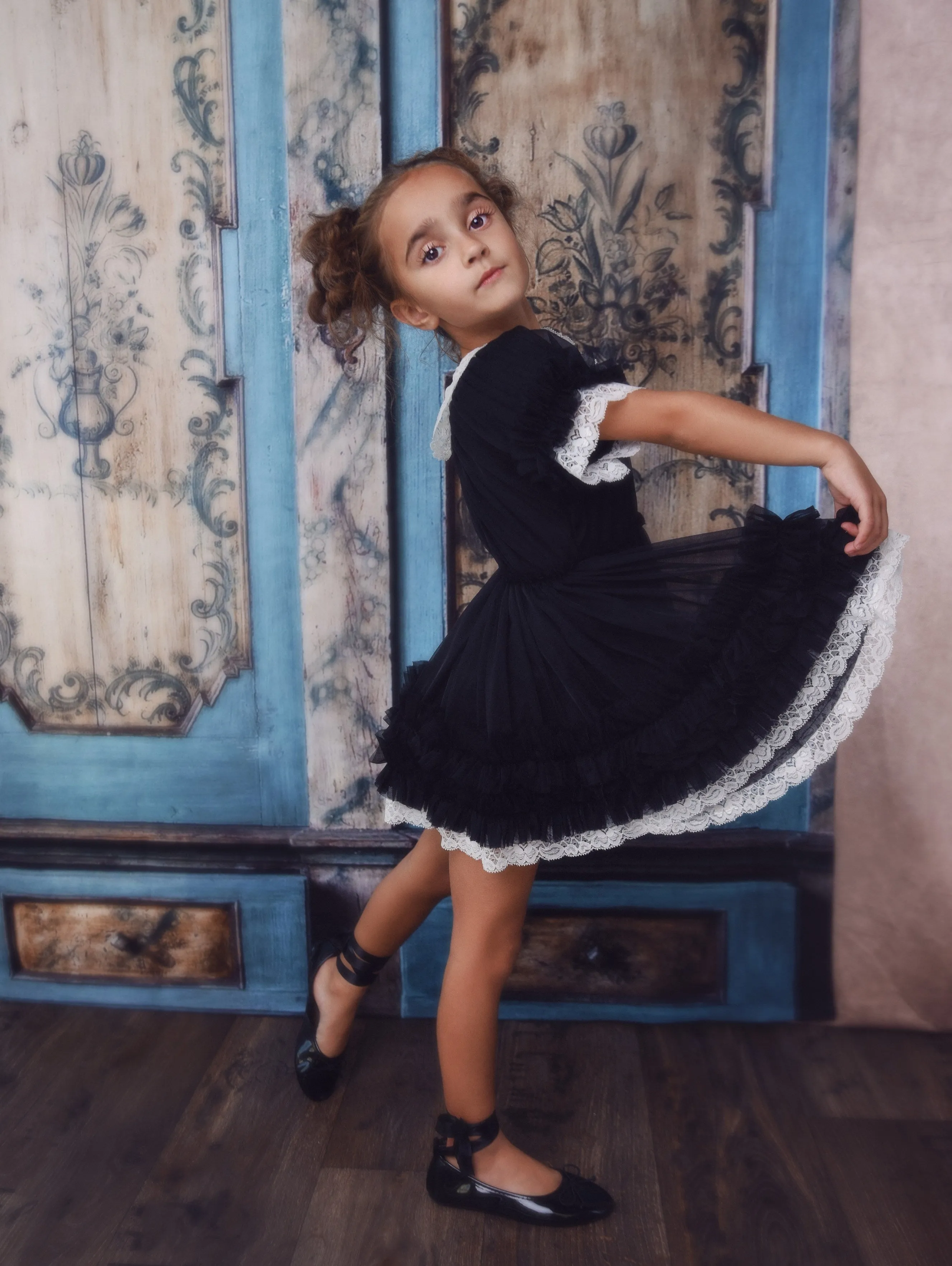 Le Petit Tom PORCELAIN DOLLY DRESS black