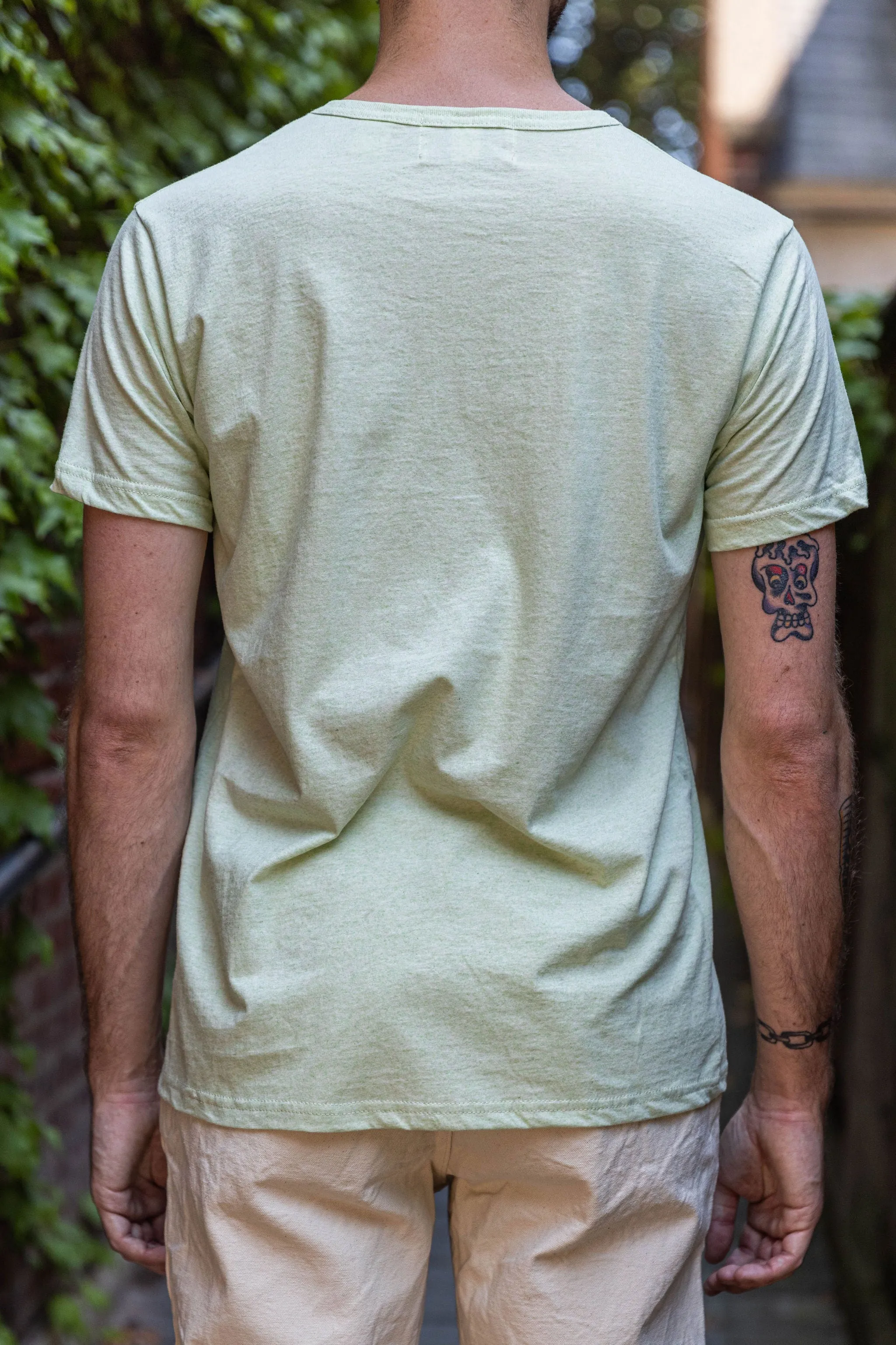 Left Field NYC Heather Crew Tee - Grass Stain - Men's Fashion T-shirt