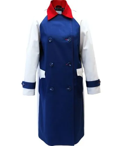 Lili Sell Arkle Trench Coat in Blue, Red, Neutrals