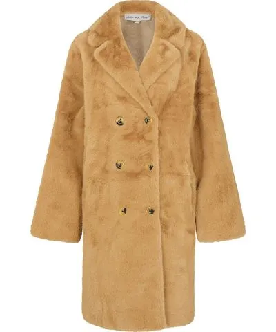 Lily and Lionel Emma Brown Longline Faux Fur Coat