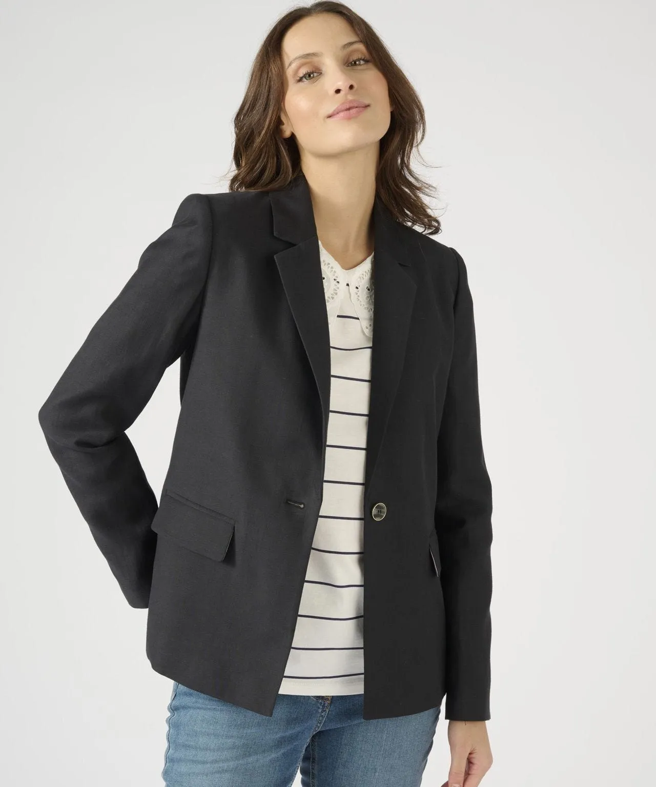 Lightweight Linen Blend Jacket