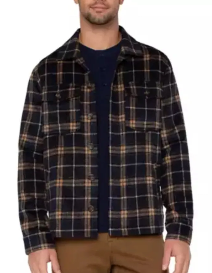 Liverpool Checkered Flannel Shirt Jacket