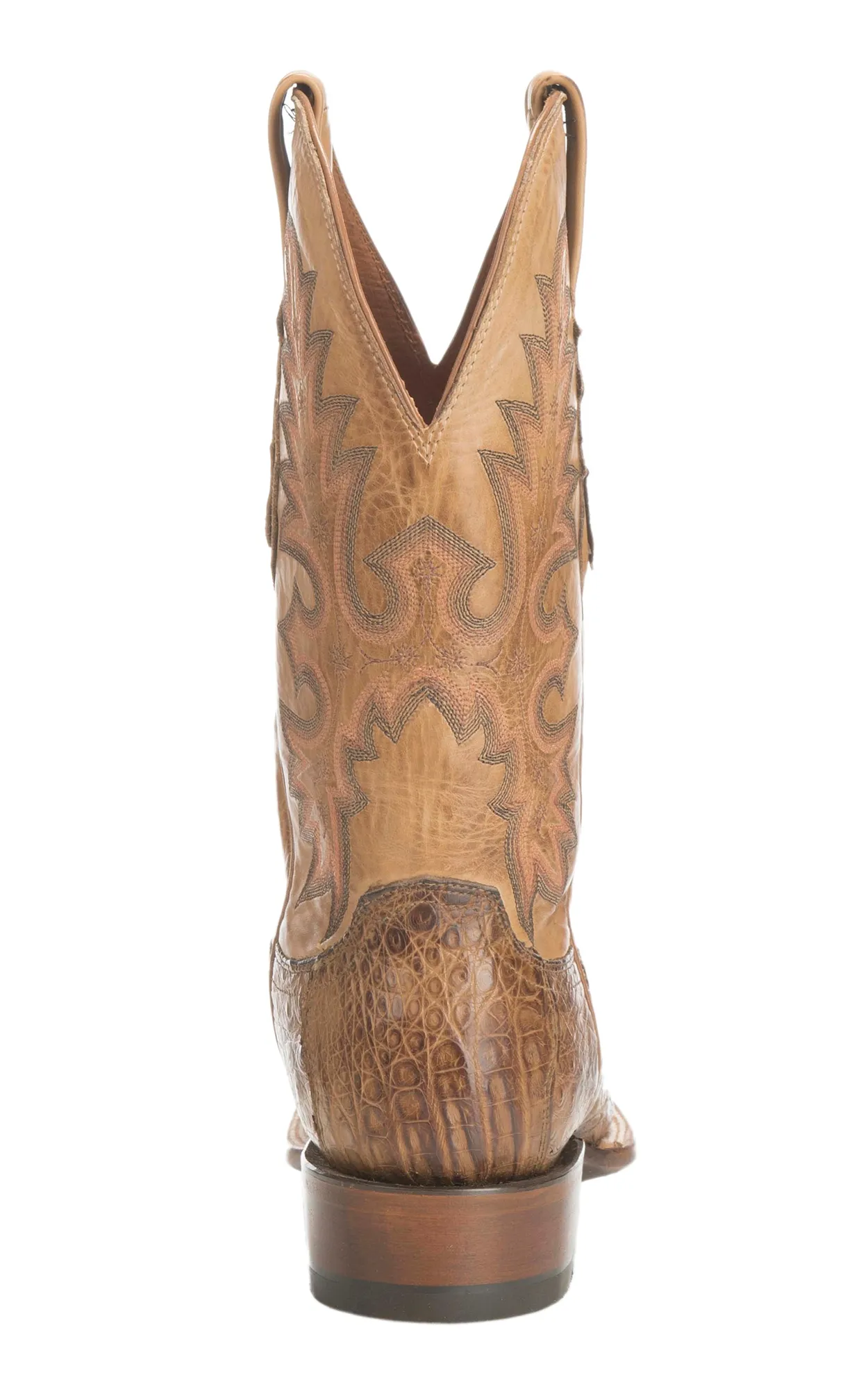 Lucchese Tan Hornback Caiman Cowboy Boots