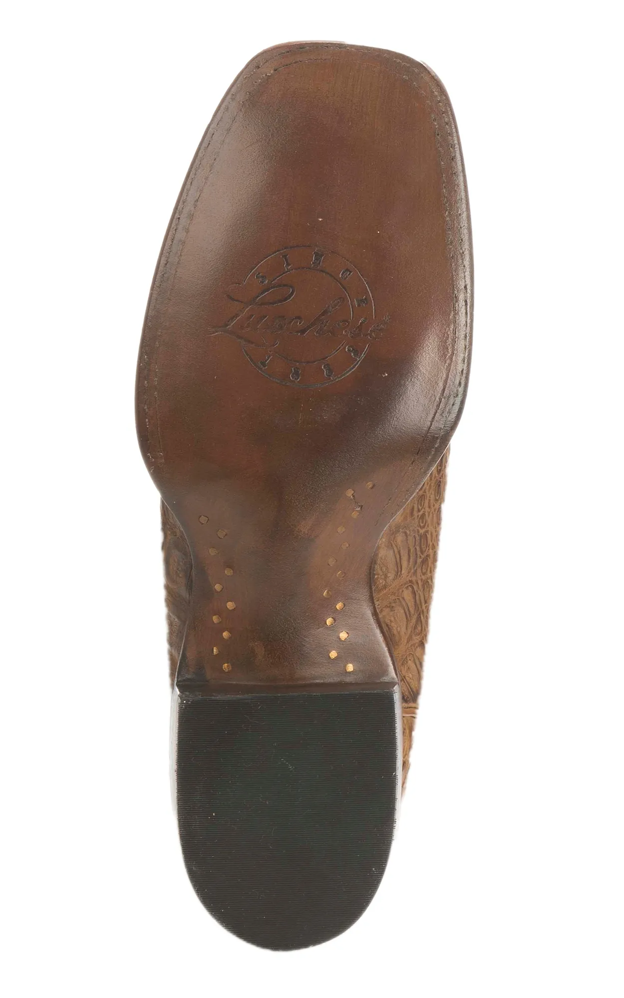 Lucchese Tan Hornback Caiman Cowboy Boots