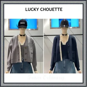 luckychouette Street Style Logo Cardigan