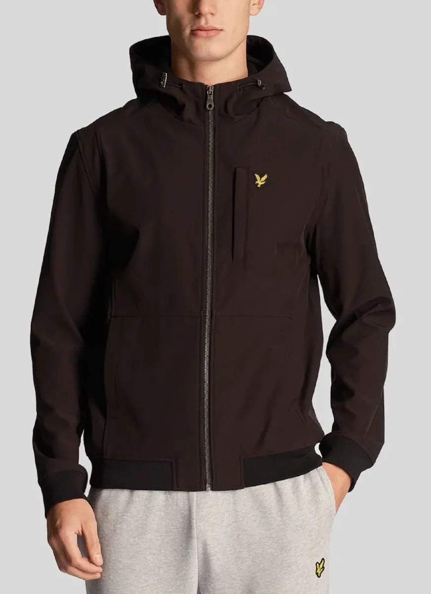 Lyle and Scott Hooded Lightweight Softshell Jacket Jet Black