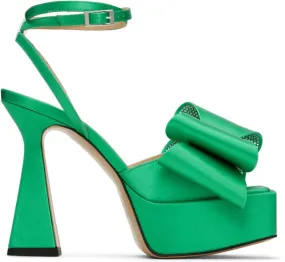 Green Platform Heeled Sandals by MACH & MACH 'Le Cadeau' 140