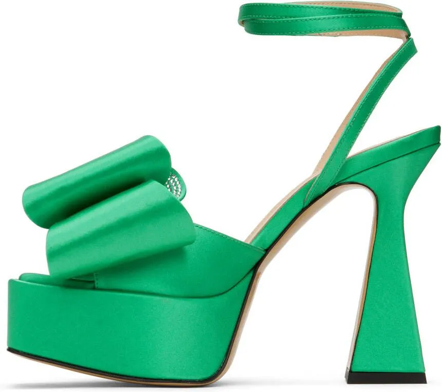 Green Platform Heeled Sandals by MACH & MACH 'Le Cadeau' 140