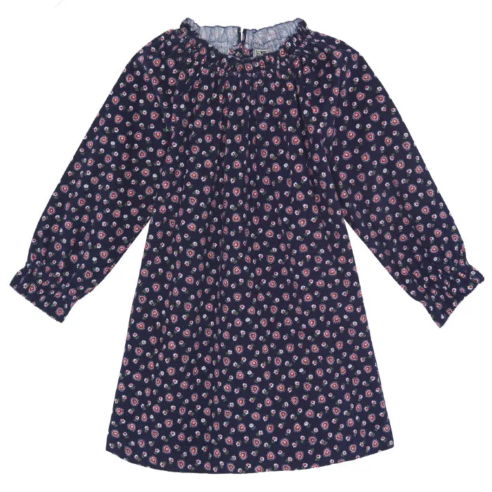 Marine Blue Hearts Dahlia Dress for Kids by Bonton