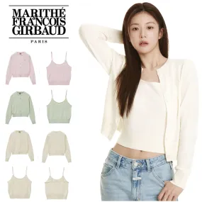 Marithe + Francois Girbaud Unisex Long Sleeve Logo Cardigans for Street Style