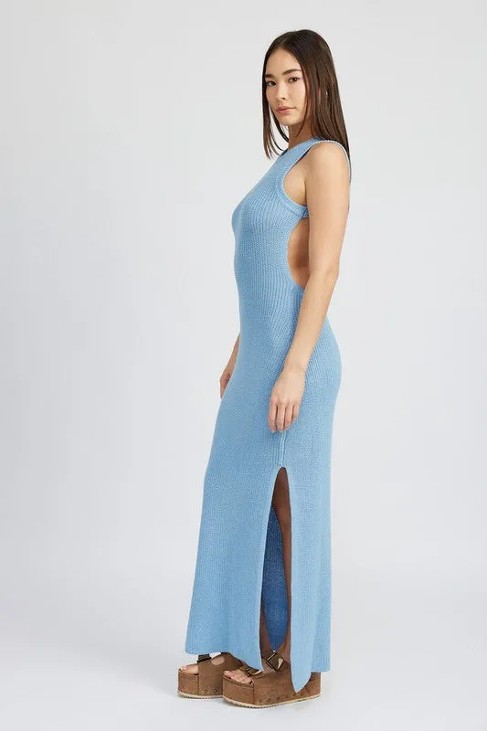 Maxi Dress with Halter Neck and Open Back