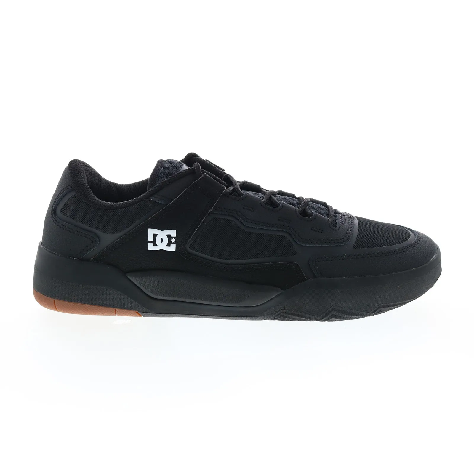 Mens Black Leather Skate Inspired Sneakers ADYS100626-KKG.