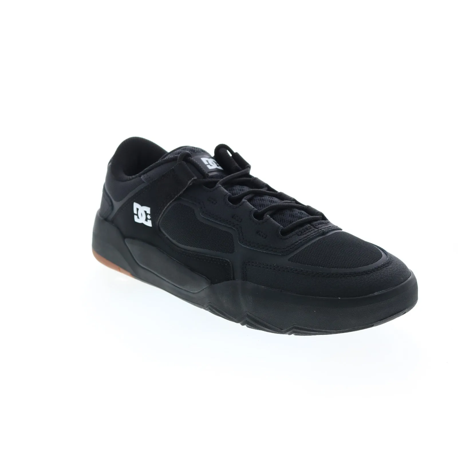 Mens Black Leather Skate Inspired Sneakers ADYS100626-KKG.