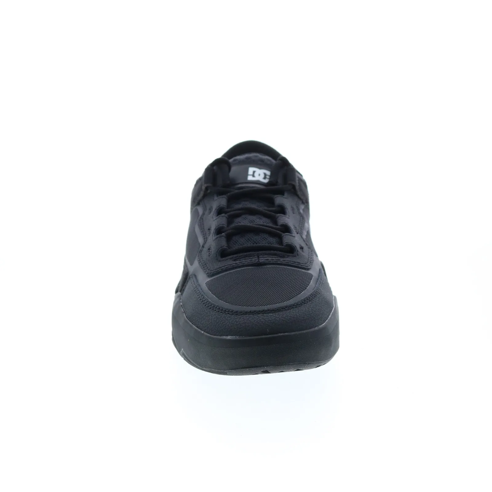 Mens Black Leather Skate Inspired Sneakers ADYS100626-KKG.