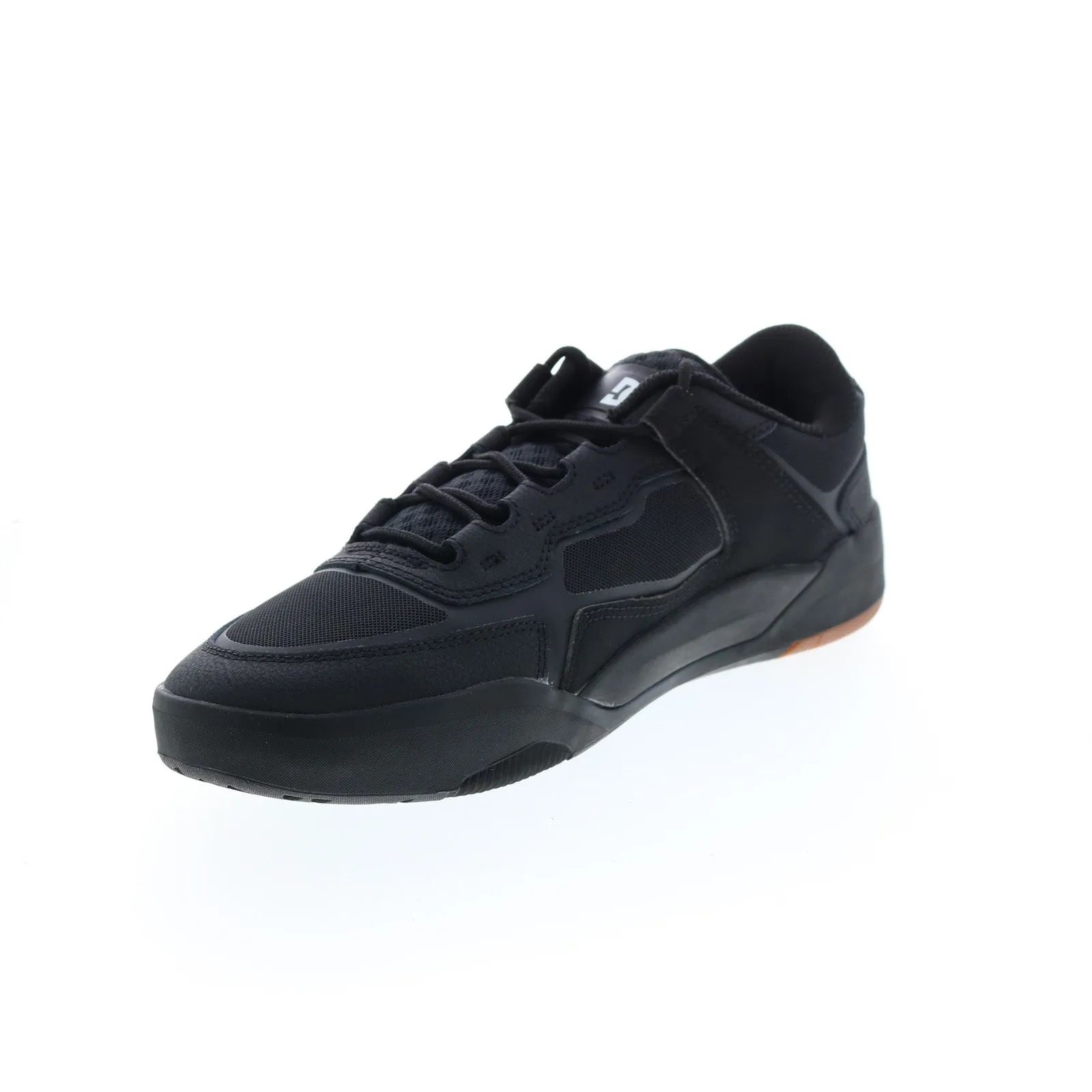 Mens Black Leather Skate Inspired Sneakers ADYS100626-KKG.