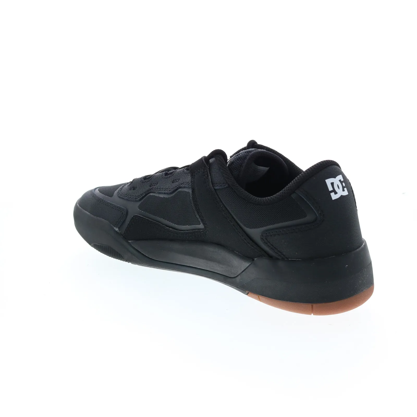 Mens Black Leather Skate Inspired Sneakers ADYS100626-KKG.