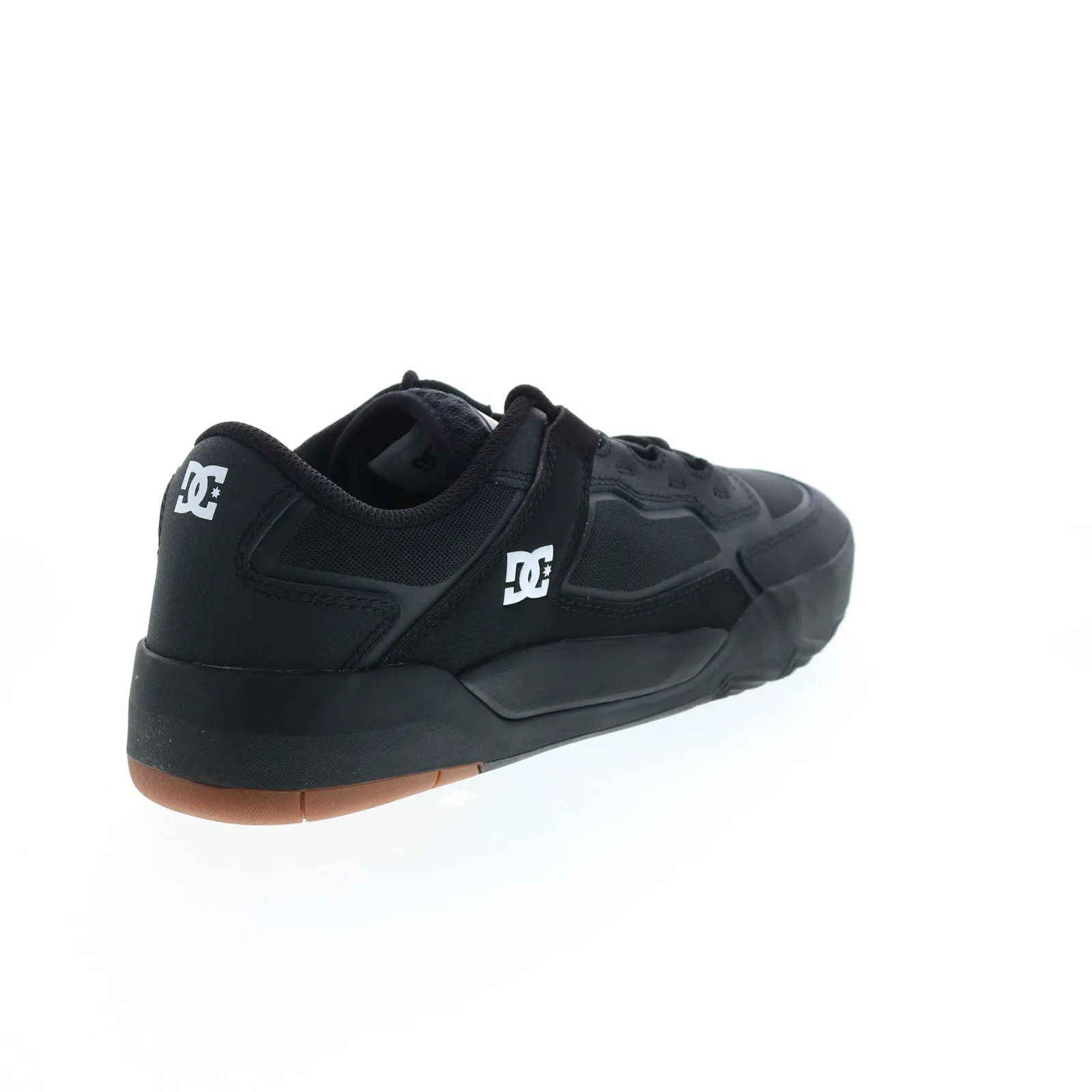 Mens Black Leather Skate Inspired Sneakers ADYS100626-KKG.