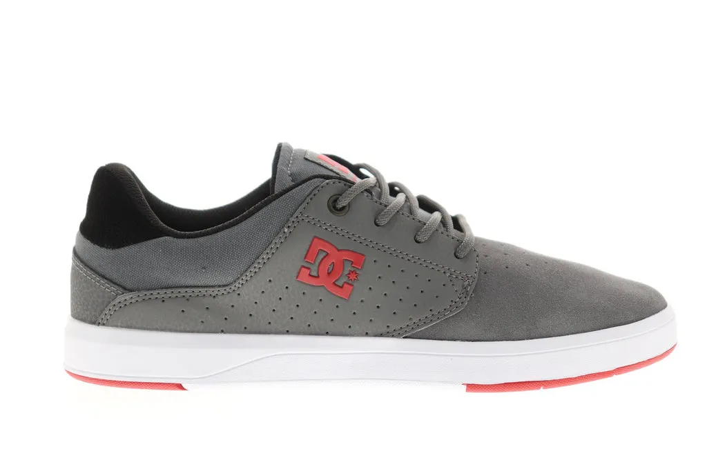 Mens Gray Suede Lace Up Skate Sneakers Shoes 