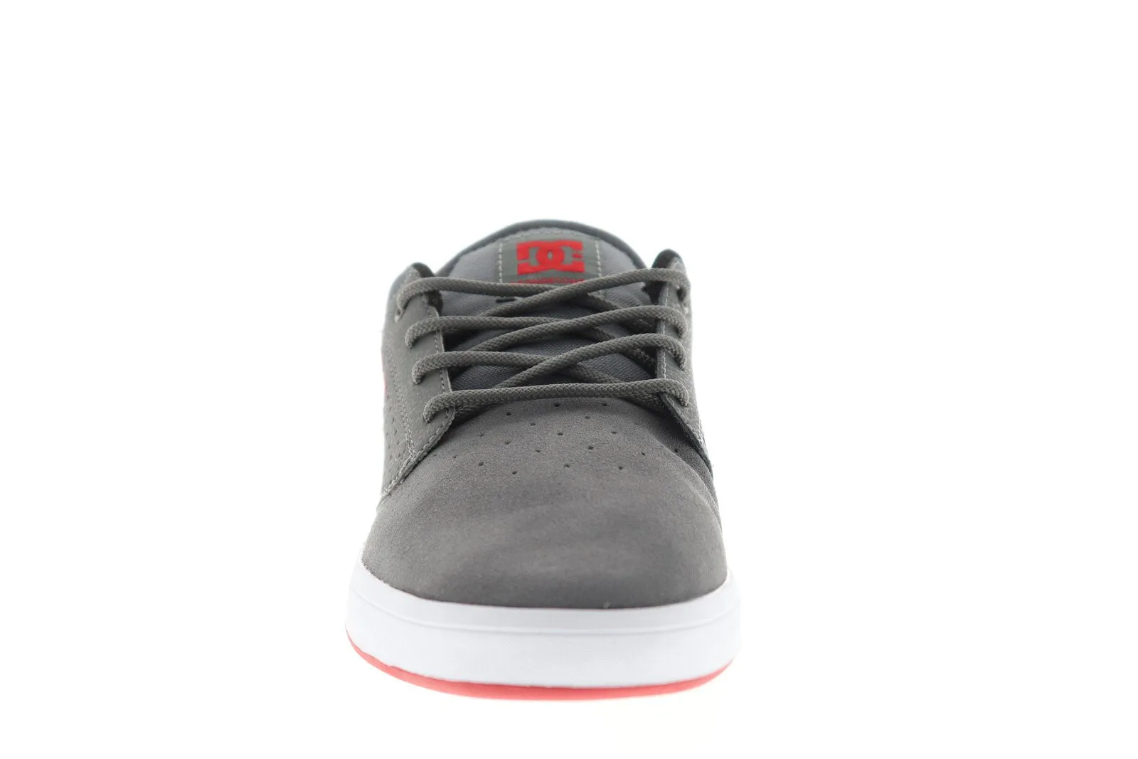 Mens Gray Suede Lace Up Skate Sneakers Shoes 