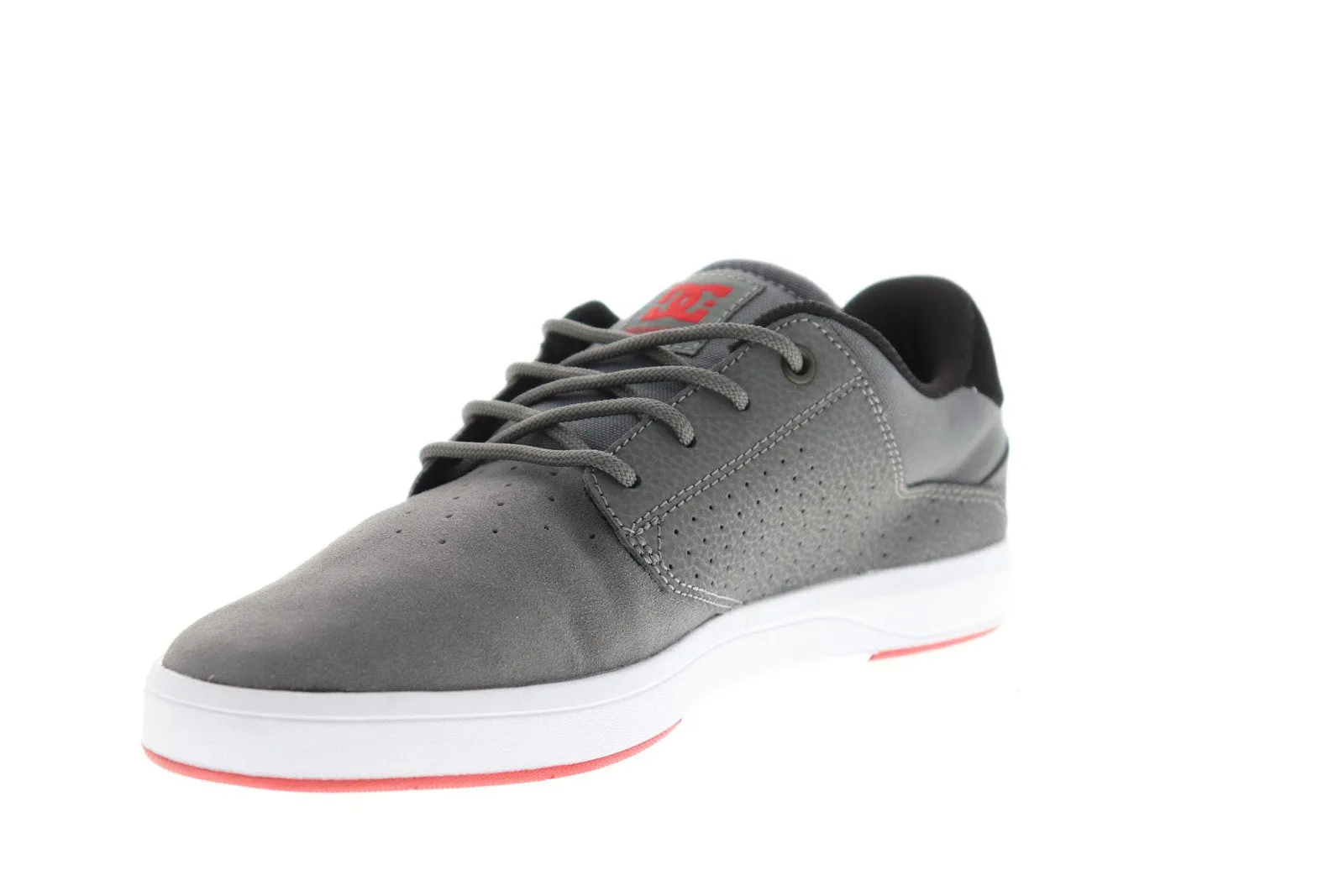 Mens Gray Suede Lace Up Skate Sneakers Shoes 