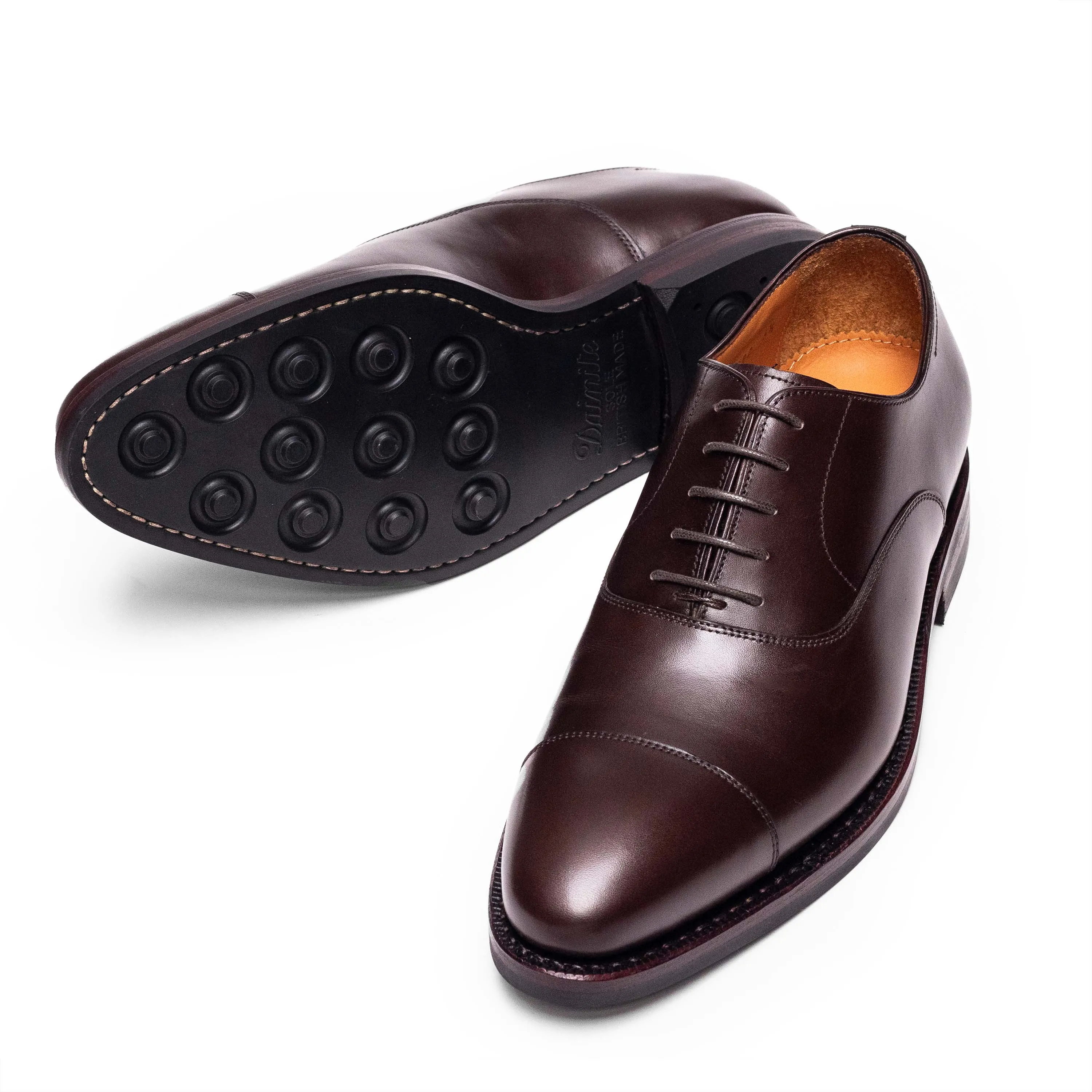 Men's Dark Brown Calf Dainite Sole Oxford Cap Toe