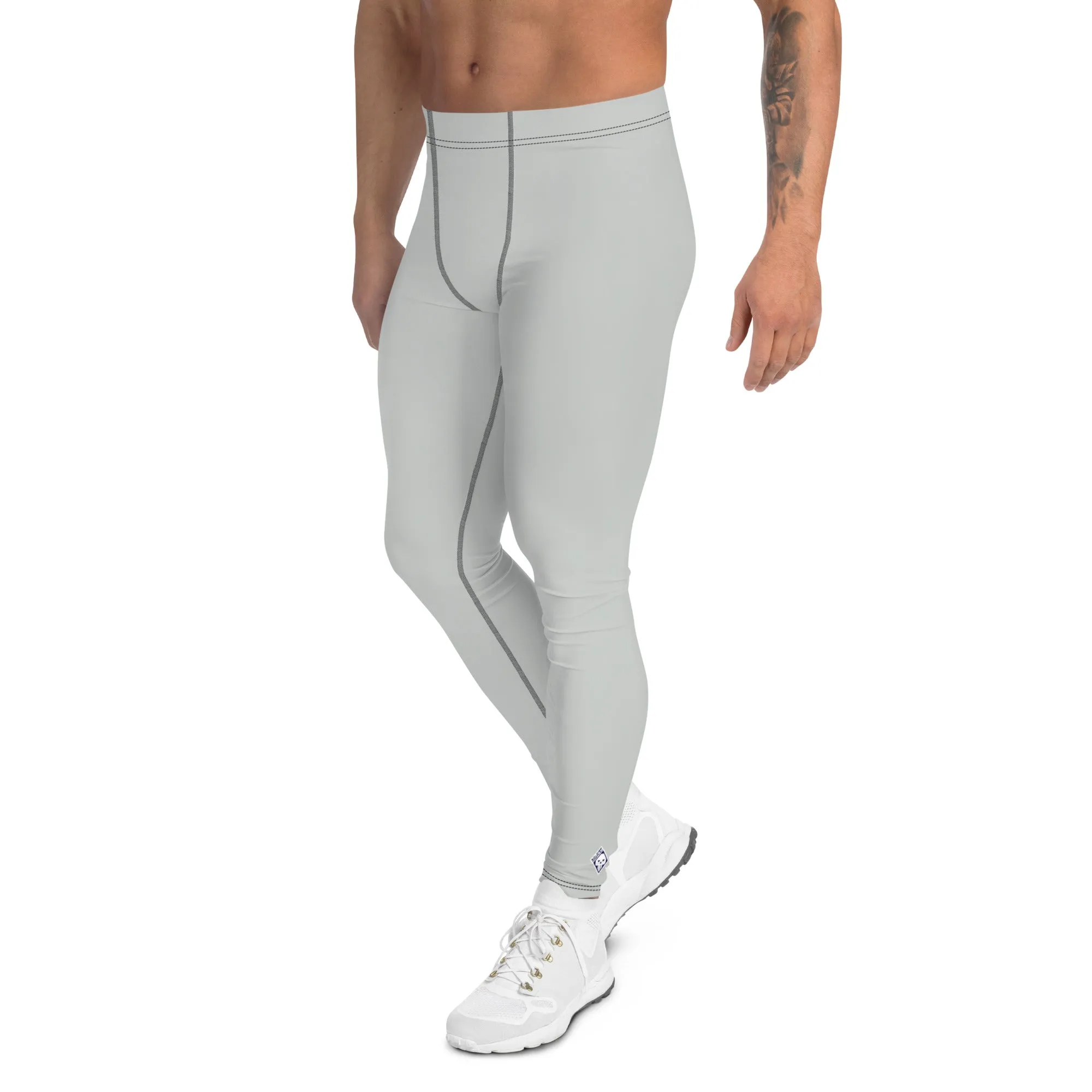 Men's Solid Color Workout Leggings - Smoke - Active Chic