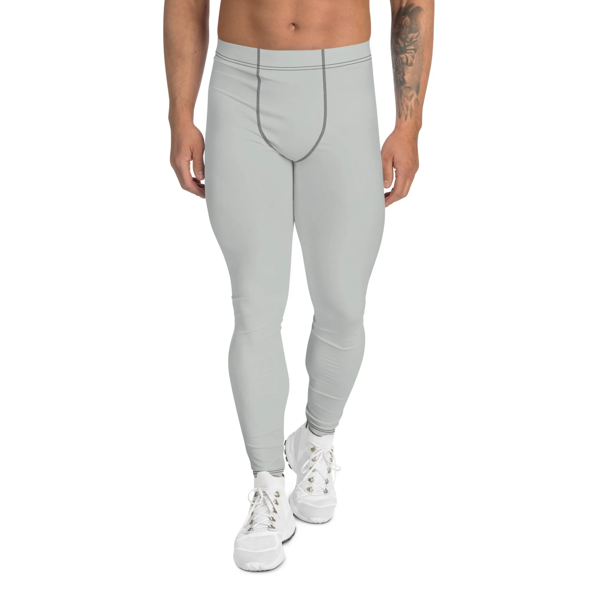 Men's Solid Color Workout Leggings - Smoke - Active Chic