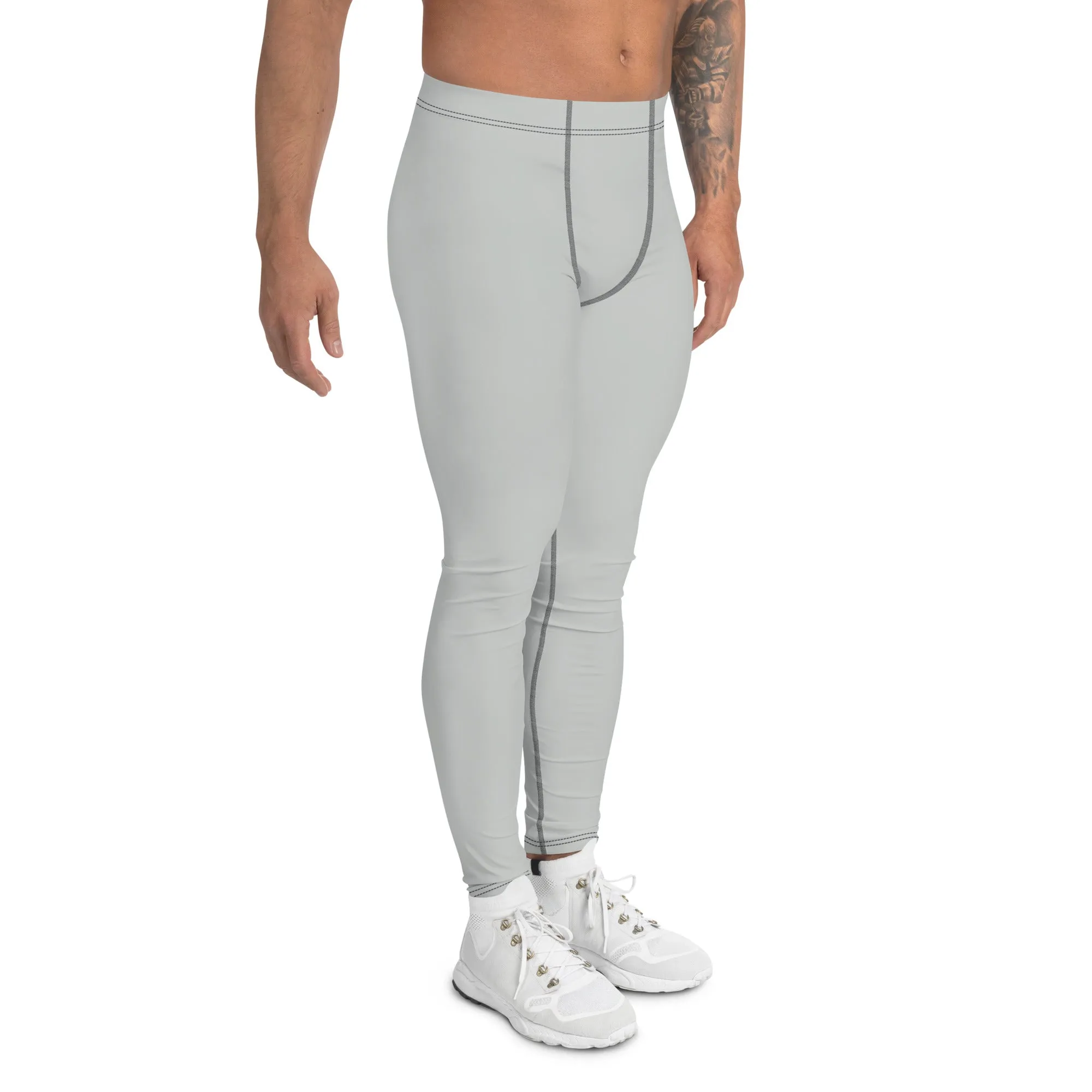 Men's Solid Color Workout Leggings - Smoke - Active Chic